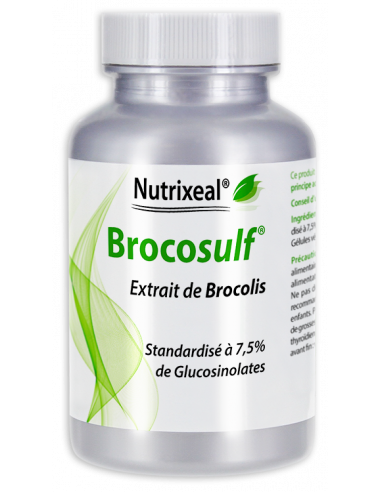 Brocosulf, extrait de brocolis standardisé en sulforaphane et glucosinolates, 700 mg par gélule.