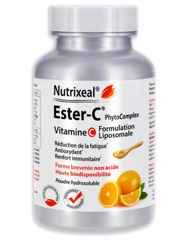 Ester-C, nouvelle génération de vitamine C liposomale non acide et hautement biodisponible.