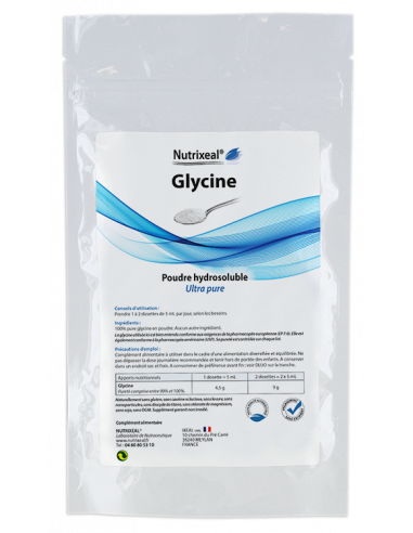 Glycine 100% pure, en poudre hydrosoluble - Nutrixeal