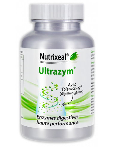 Ultrazym Nutrixeal : complexe d'enzymes digestives haute performance. Avec Tolerase-G®, Bromélaïne, Lactase,...