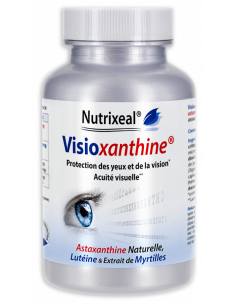 Visioxanthine Nutrixeal : astaxanthine en extraction CO2 supercritique, lutéine et extrait de myrtille.