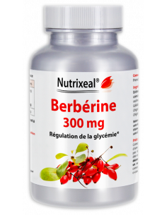 Berbérine (extrait de Berberis aristata), 300 mg de berbérine par gélule végétale.