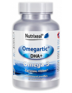 Omegartic DHA+ Nutrixeal : omega-3 DHA ultra purifiés et concentrés. Cerveau, vision. Grossesse, allaitement.