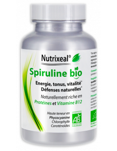 Nutrixeal : spriruline BIO à teneur élevée en phycocyanine, en comprimés de 500 mg.