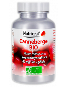 Canneberge (Cranberry) hautement dosée en PAC (Proanthocyanidines) : 40 mg par gélule.