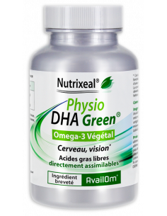 DHA Green Nutrixeal, omega-3 DHA de source végétale. Acides gras libres directement assimilables.
