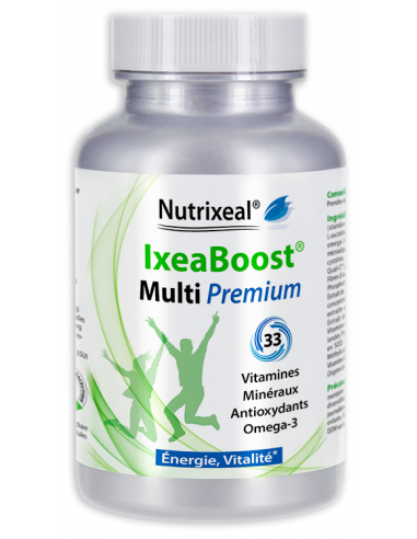 IxeaBoost Multi Premium Nutrixeal : multivitamines, minéraux, omega-3 et antioxydants.