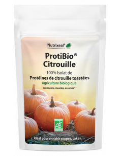 Protéines de citrouille BIO toastée en poudre : 60% de protéines dont 14% de BCAA