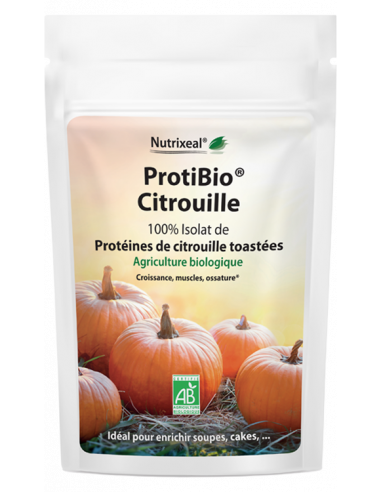 Protéines de citrouille BIO toastée en poudre : 60% de protéines dont 14% de BCAA