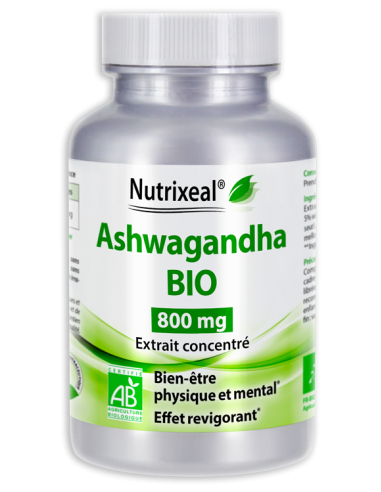 Ashwagandha BIO* Standard, extrait concentré, 800 mg par gélule.