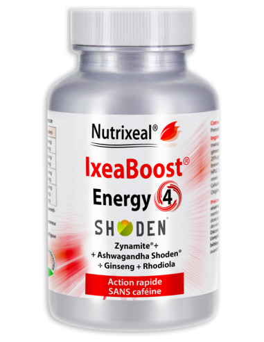 Ixeaboost Energy 4 : Complexe synergique de Zynamite®+, Ashwagandha shoden, Ginseng et Rhodiola