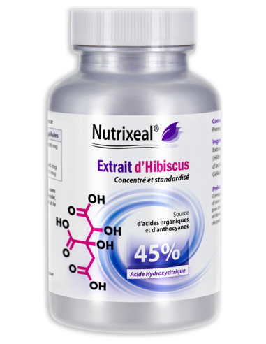 Extrait d'hibiscus Sabdariffa titré en acide hydroxycitrique (45%) - 400 mg par gélule